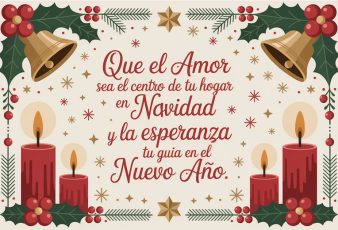 Frases de Navidad Que el amor sea el centro de tu hogar en fiesta de Navidad