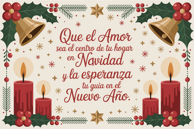 Frases de Navidad Que el amor sea el centro de tu hogar en fiesta de Navidad